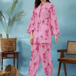 anouk rustic Anouk Women Floral Printed Regular Kurti with Trousers image 3