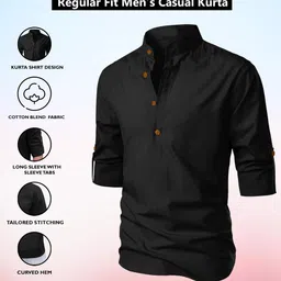 Fifth U Men Black Kurta image 3