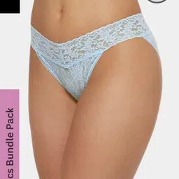 SweetFlirt Enterprises Pack Of 2 Elegant Comfort Lace Hipster Briefs-image-35