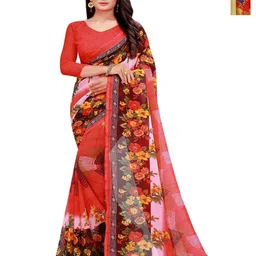 Moda Rapido Pack Of 2 Floral Printed Pure Georgette Saree-picture-33