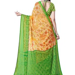 GHAN SALS Ethnic Motifs Printed Brasso Baluchari Saree With Unstitched Blouse image 3