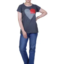 Varenyam Women Typography Pockets T-shirt image 2