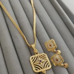 HARSHITA FASHIONS Gold-Plated Artificial Stones Studded Jewellery Set-picture-41