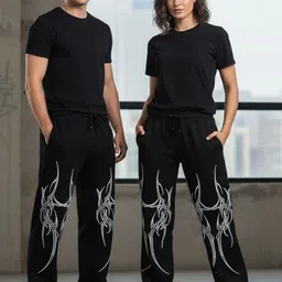 AUKURBAN Printed Cotton Track Pants-picture-38
