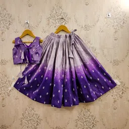 Sangria Girls Ombre Printed Lehenga Choli Set With Dupatta image 2