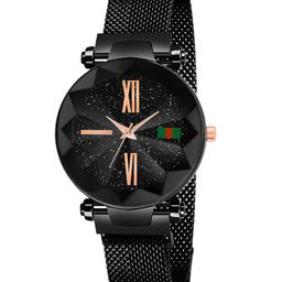 CSAMON Women Embellished Dial & Stainless Steel Bracelet Style Straps Analogue Watch GR_379_Black_Roman-picture-2