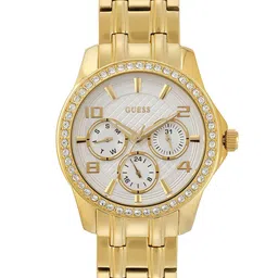 GUESS Women Embellished Dial & Stainless Steel Bracelet Style Straps Analogue Watch U0403L2M-picture-22