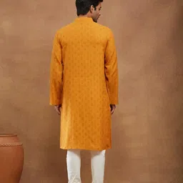 Fabindia Ethnic Motifs Block Printed Band Collar Pure Cotton Kurta image 2