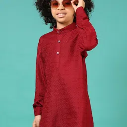 V-Mart Boys Embroidered Regular Sequinned Kurta with Pyjamas-picture-47