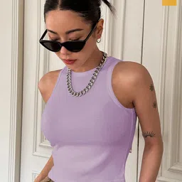 TOOCHKI Women Pack of 2 Ribbed Tank Crop Top-image-91