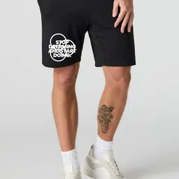 FABSTIEVE Men Typography Printed Regular Fit Low-Rise Cotton Shorts-picture-15