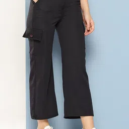 muhuratam Girls Casual Wear Black Colour Solid Nylon Pant image 4