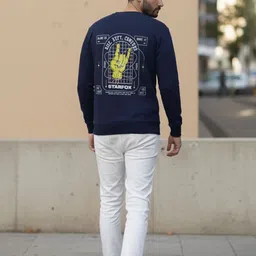 STARFOX Men Typography Printed Round Neck Pullover Sweatshirt image 5