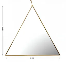 Home Centre 6-Pcs Yellow & Transparent Polypropylene Triangle Decorative Wall Mirrors image 2