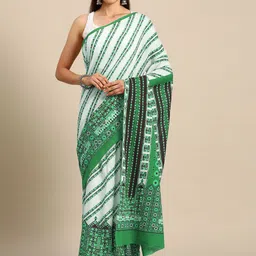 BUTA BUTI Striped Printed Pure Cotton Saree-image-27