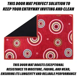 Aura Red & Brown 2 Pieces Printed Wool Anti-Skid Doormats image 3