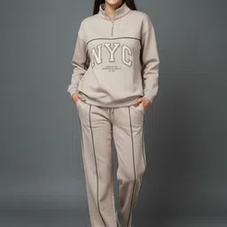 Wineberry High Neck Long Sleeves Sweatshirt With Trousers Co-Ords-picture-36