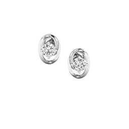 SHINE ETERNAL Women 18 Kt White Gold Lab Grown Swirling Diamond Stud Earrings - 2 g-picture-13