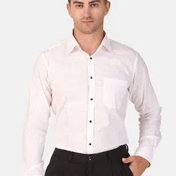 DESIGN UP Men Classic Spread Collar Checked Cotton Slim Fit Casual Shirt-picture-25