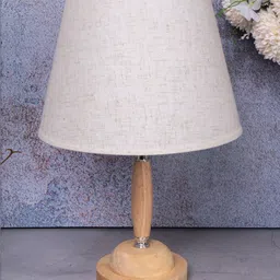 AARVI DECOR STUDIO White Wood Triangle Table Lamp-image-68
