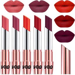 VOLO Set Of 5 Matte Lipstick-Dark Peach 37-Rose Pink 38-Coral 39-Tomato Red 40-Wine 47-picture-1