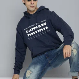 R.Code by The Roadster Life Co. Men Printed Hooded Sweatshirt image 3