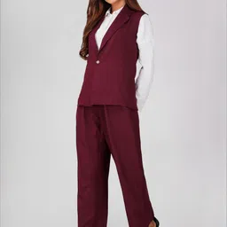 Bindigasm Asmi Lapel Collar Linen Blazer With Shirt & Trouser image 5