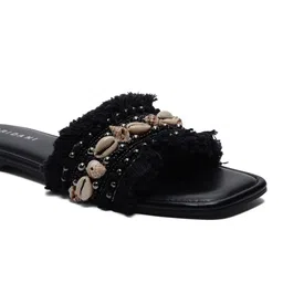 ERIDANI Women Embellished Open Toe Flats image 3