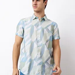 SPYKAR Men Spread Collar Abstract Printed Casual Shirt-picture-27