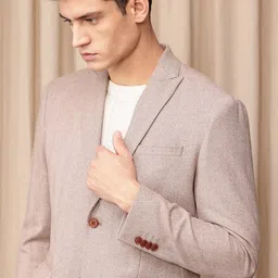 mr bowerbird Men Self Design Single Breasted Formal Blazer image 2