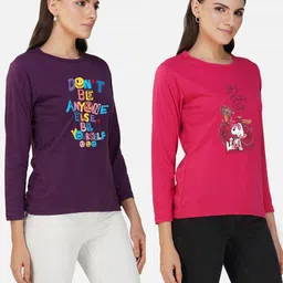 Metronaut Women 2 Printed Bio Finish Applique T-shirt image 2