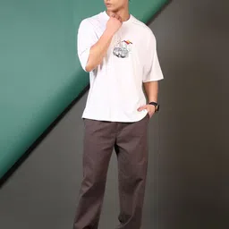 LIMEROAD Men Twill Mid Rise Trousers image 4