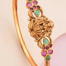 Kushal's Fashion Jewellery Women Gold-Plated Kada Bracelet-image-36