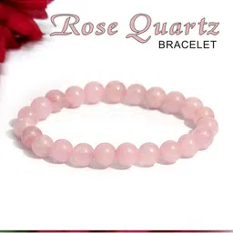 CONTEX MEDIA Rose Quartz Beaded Elasticated Bracelet image 4