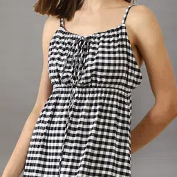 Sera Checked Fit & Flare Mini Dress image 4