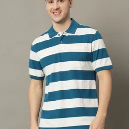 GET GOLF Men Striped Polo Collar Cotton T-shirt-picture-22
