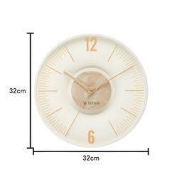 Titan Off White & Gold-Toned Embellished Traditional Wall Clock-picture-38