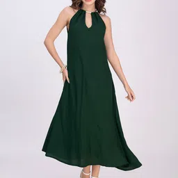 Moomaya Halter Neck A-Line Midi Dress-picture-20