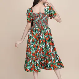 PTVIZE Floral Print Crepe Fit & Flare Midi Dress image 4