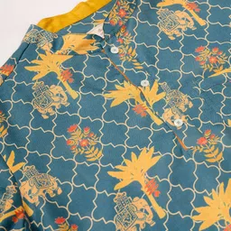 House of Pataudi Men Printed Short Kurtas image 3