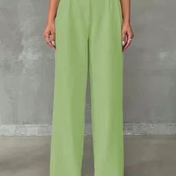KERI PERRY Women Relaxed Straight Leg Relaxed Fit High-Rise Trousers-image-36