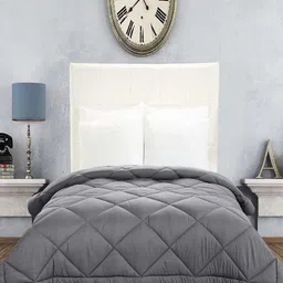 CHICERY Grey Microfiber AC Room Double Bed Comforter image 2