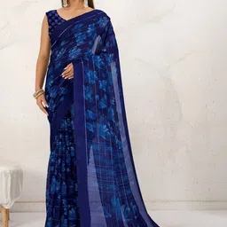 SHOPLANCE Floral Zari Poly Georgette Designer Saree-picture-28