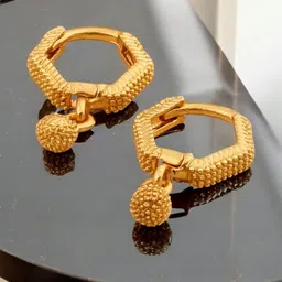 SHREE KRISHNA SHOPPING Unisex Gold-Plated Brass Earrings image 1