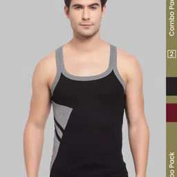 MACHO Men Pack Of 2 Assorted Pure Cotton Innerwear Vests-picture-29