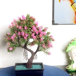 FOLIYAJ Pink 1 Pieces Bonsai Artificial Plant With Pot-picture-24