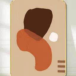 SAF Beige & Brown Abstract Printed Wooden Wall Art-picture-31