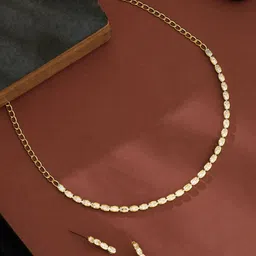 ATIBELLE Gold-Plated Stone Studded Jewellery Set-image-28