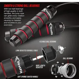 FirstFit Black Adjustable Skipping Rope image 4