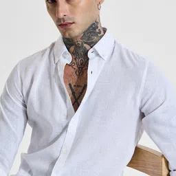 Snitch Men Smart Slim Fit Button-Down Collar Solid Casual Shirt image 5